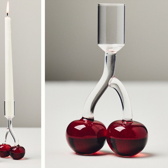 New Anthropologie Ceci Glass Candle Holder - Picture 4 of 4